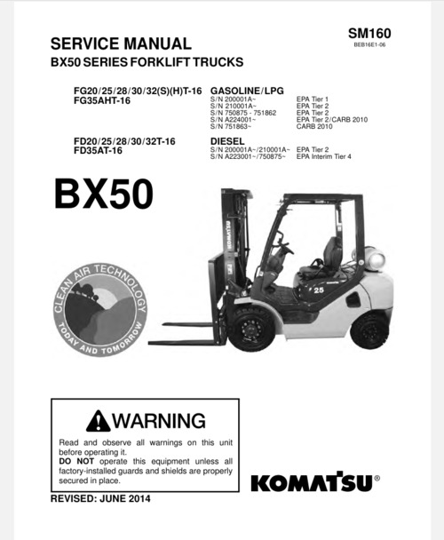 Product picture KOMATSU FG25ST-16 FORKLIFT SERVICE REPAIR SHOP MANUAL