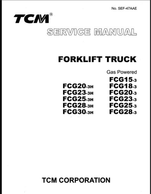 Product picture TCM FCG25-3H FORKLIFT SERVICE REPAIR MANUAL