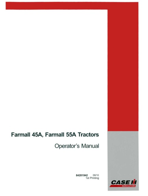 Product picture CASE IH 45A 55A FARMALL TRACTOR OPERATORS SERVICE ENGINE MAN